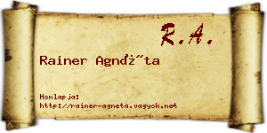 Rainer Agnéta névjegykártya